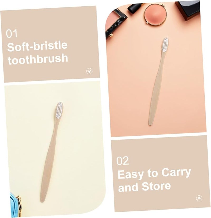 Biodegradable Toothbrush 24 Pack Soft Bristles Natural Bamboo Handle For Adults Travel - Image 4