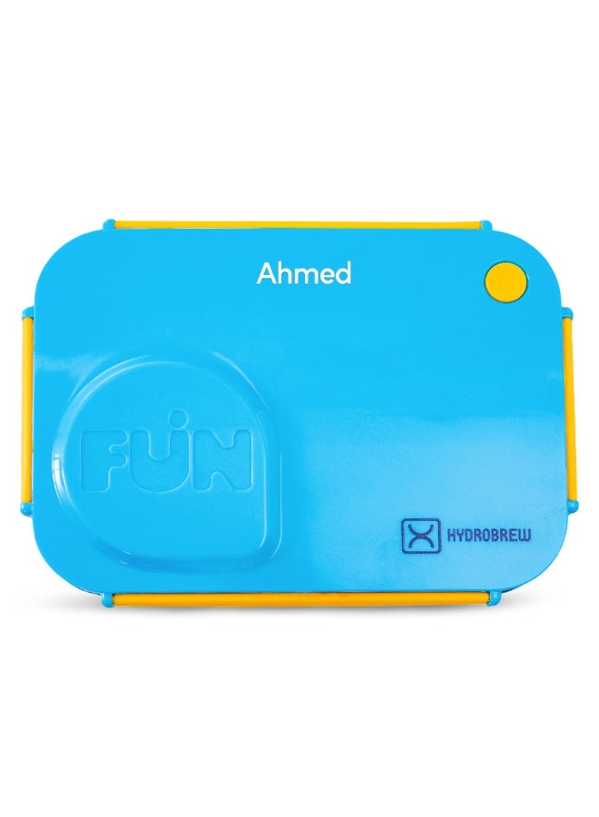 Hydrobrew Personalized Steel Core Lunch Box 750ml + 150ml Food Jar w/ cutlery, Stainless Steel, Leakproof - OCEAN NAVY - Image 1