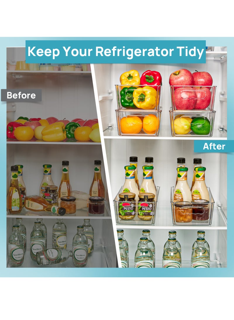 Vtopmart 6-Pack Clear Storage Bins with Lids & Handles, Stackable Plastic Organizer Containers for Toy, Craft, Closet Organization - Easy-Carry Design Saves Space - Image 5