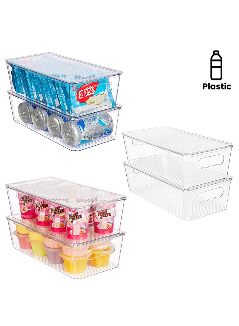 Vtopmart 6-Pack Clear Storage Bins with Lids & Handles, Stackable Plastic Organizer Containers for Toy, Craft, Closet Organization - Easy-Carry Design Saves Space - Image 1