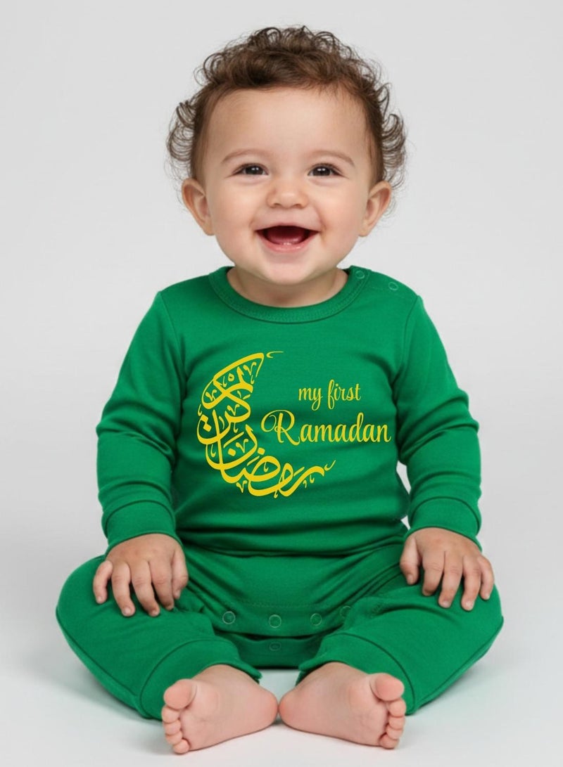 babyqlo Unisex Baby First Ramadan Moon Cotton Festival Romper - Image 1