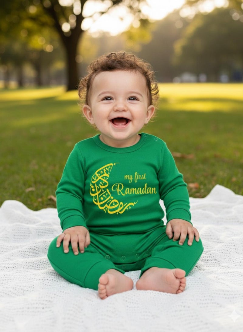 babyqlo Unisex Baby First Ramadan Moon Cotton Festival Romper - Image 3