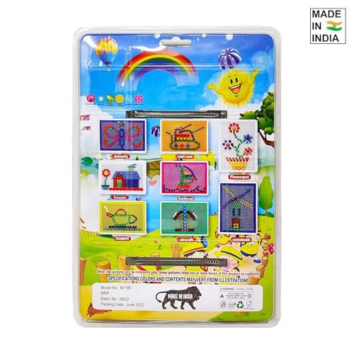 BCMP DIY Mushroom Pegboard Toy – 200+ Colorful Nails for Creative Mosaic Art | Fun Learning Puzzle for Kids Ages 3+ | Boosts Motor Skills, Focus & Imagination | Safe & Durable Gift Idea - Image 3