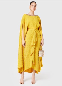 Threadz by Ajooni Embellished Neck Cape Drape Dress  - Image 4