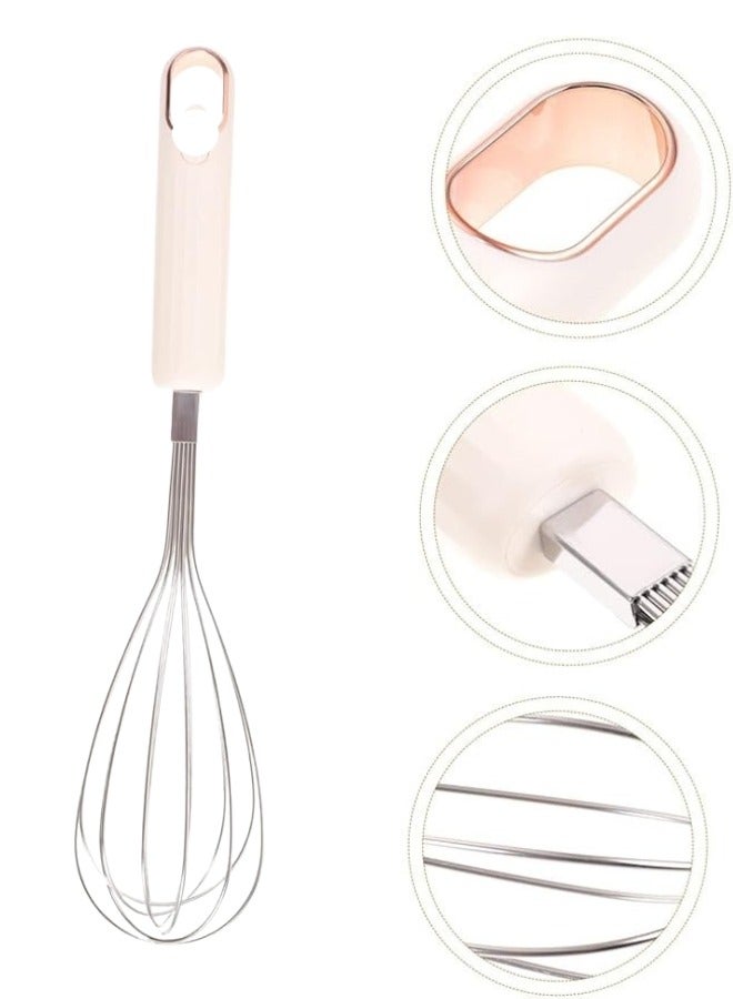 Stainless Steel Egg Beater with Plastic Handle 27cm - White - Image 1