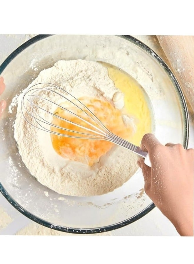 Stainless Steel Egg Beater with Plastic Handle 27cm - White - Image 2