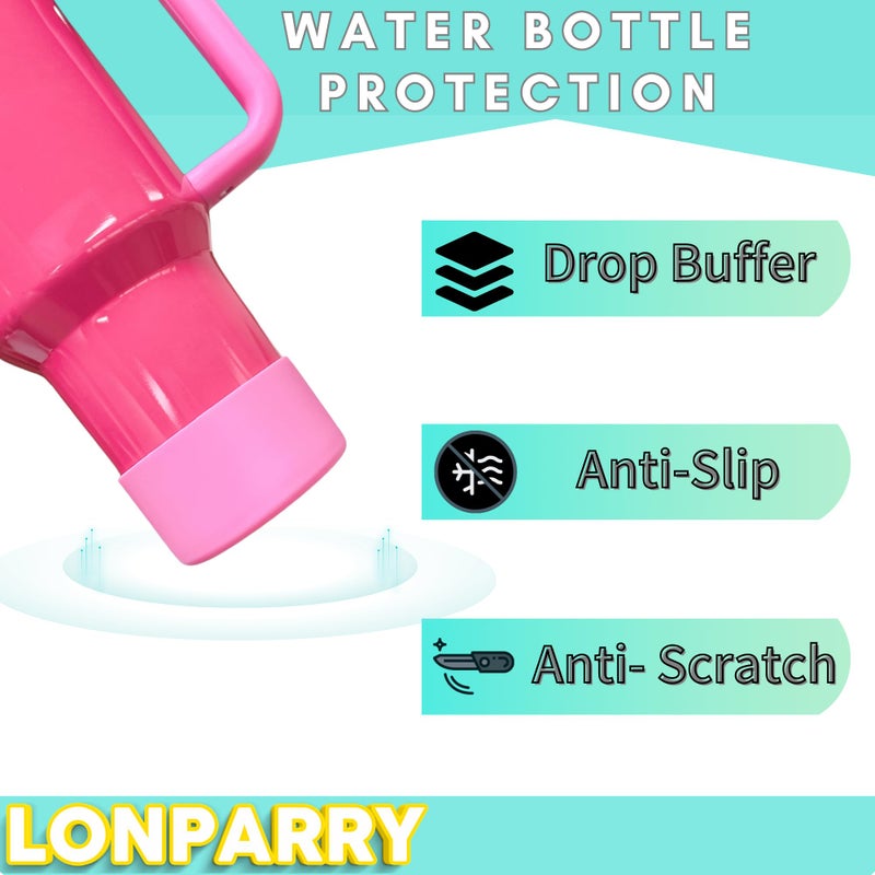 LONPARRY 4-Pack Silicone Boot for Stanley Cup Quencher IceFlow Rubber Bottom Sleeve Protector for Stanley Tumbler HydroFlask Car Travel Cup Bottle Bottom (Carnation+Pink+Coral Red+Peach) - Image 5