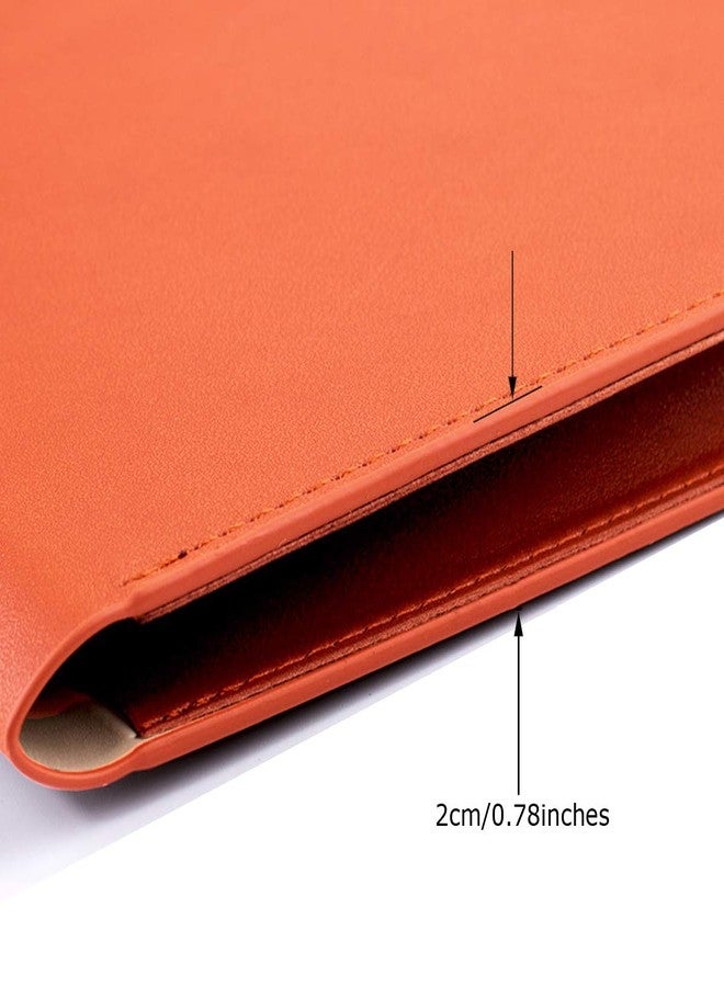 Enyuwlcm PU Leather A4 File Folder Document Holder Waterproof Portfolio Envelope Folder Case with Invisible Magnetic Closure Orange - Image 4
