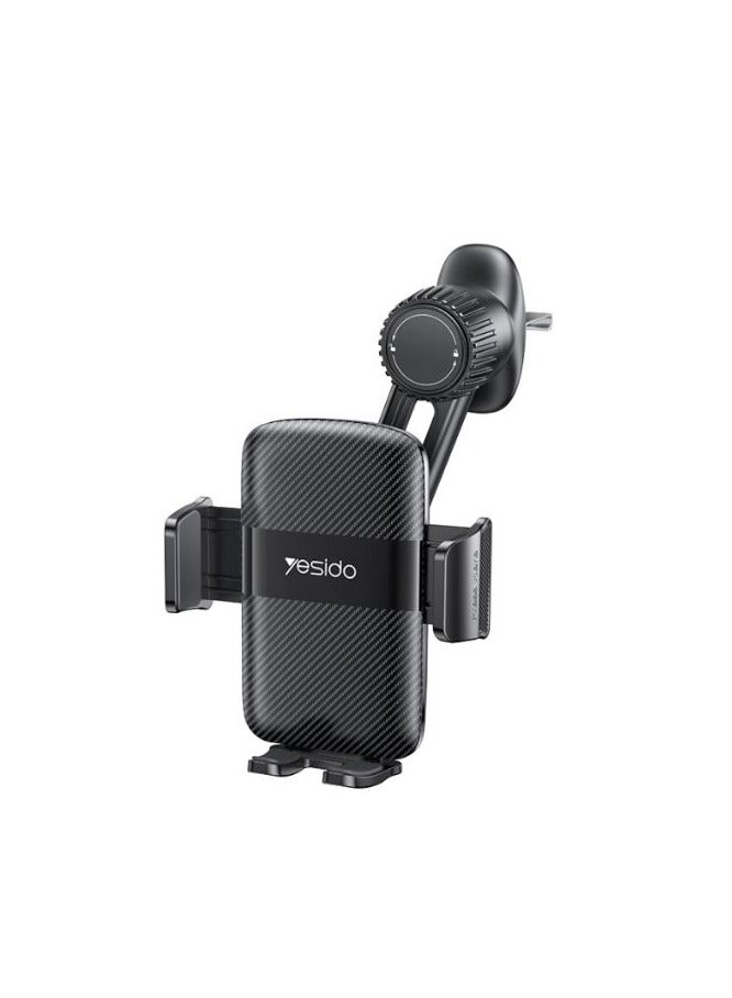 يسيدو حامل هاتف بفتحة تهوية قابل للتعديل مع مشبك خطاف من يس اي دو اسود - Image 1