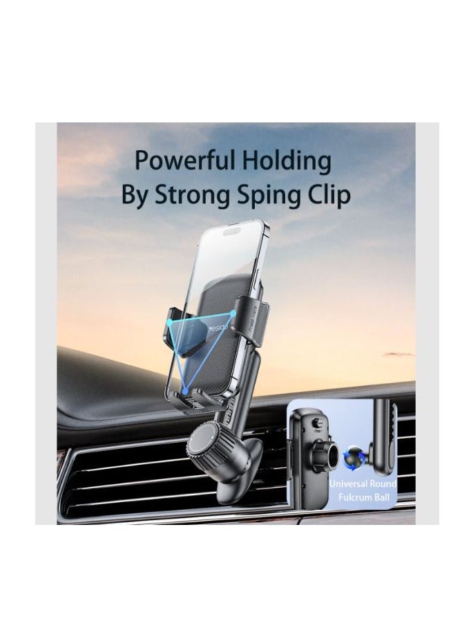 يسيدو حامل هاتف بفتحة تهوية قابل للتعديل مع مشبك خطاف من يس اي دو اسود - Image 3