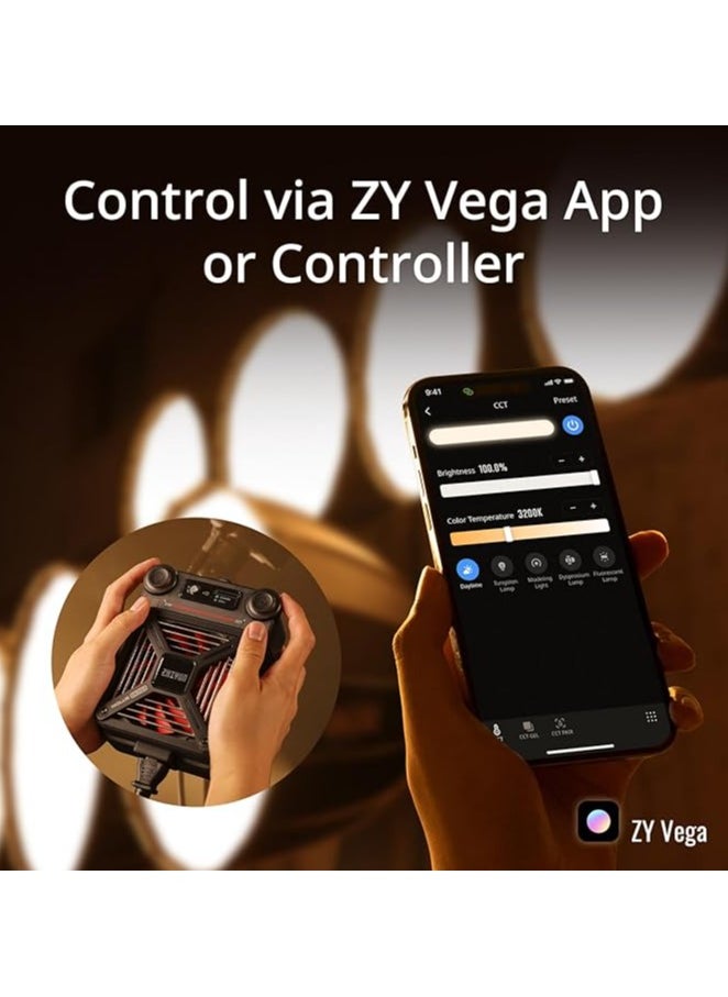 Zhiyun Zhiyun MOLUS G300 300W LED Video Light with APP Control, COB Bi-Color Light Bowens Mount Continuous Output Lighting 2700K-6500K TLCI≥97 CRI≥95, 15500Lux/1m 14 Effects for Studio Photography  - Image 5