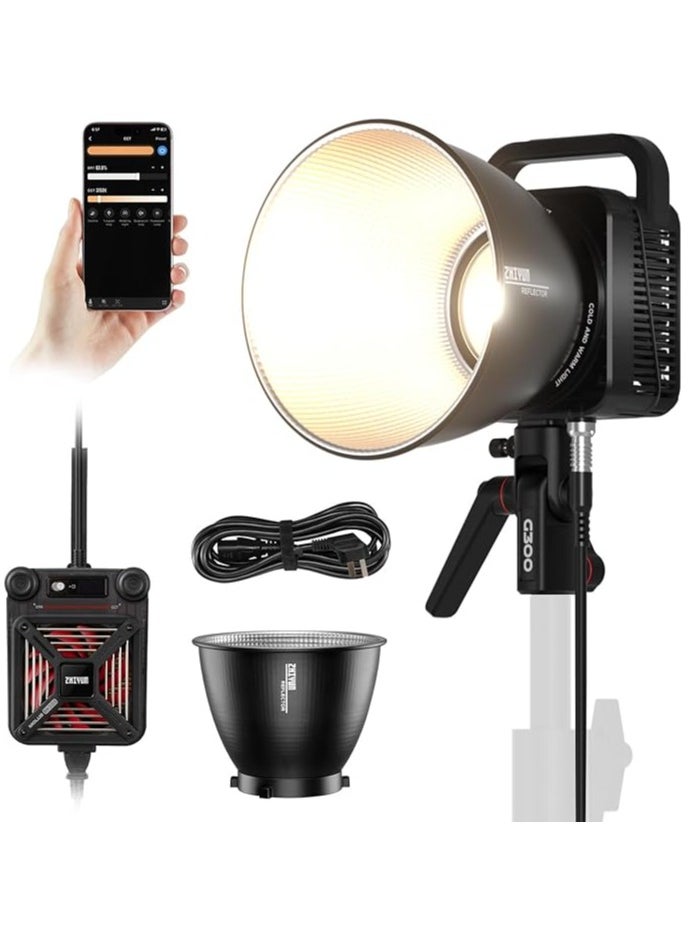 Zhiyun Zhiyun MOLUS G300 300W LED Video Light with APP Control, COB Bi-Color Light Bowens Mount Continuous Output Lighting 2700K-6500K TLCI≥97 CRI≥95, 15500Lux/1m 14 Effects for Studio Photography  - Image 1