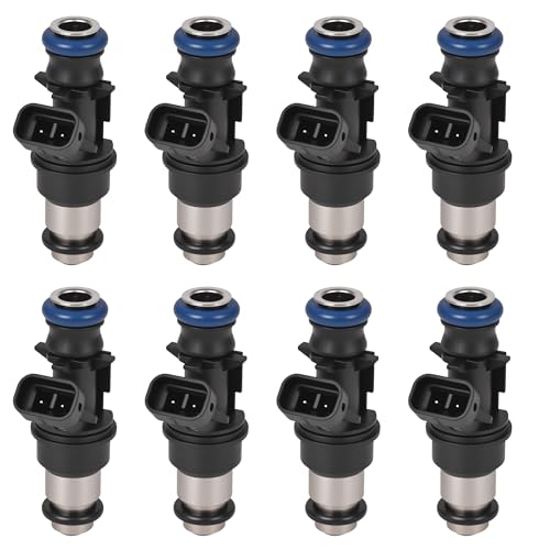 RLP Fuel Injectors Set of 8 Compatible with Chevy Express Silverado 1500 2500 3500 Suburban Tahoe GMC Savana Sierra 1500 2500 3500 Yukon XL 1500 2500 48L 53L 60L 20002007 Replaces 17113698 17113553 - Image 1