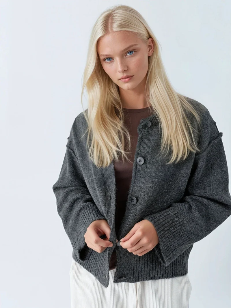 HICCUP Relaxed Buttoned Knitwear Cardigan