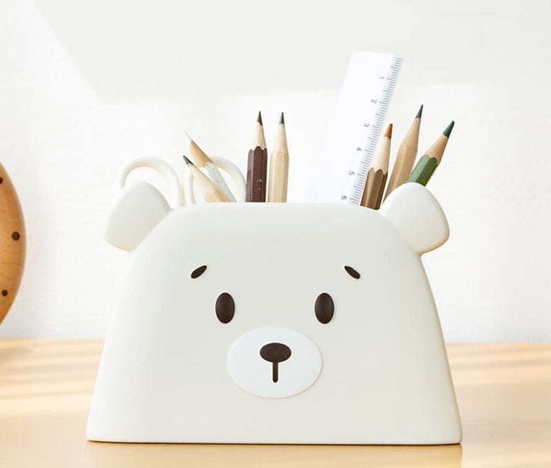 123Arts Polar Bear Pen Holder Table Storage Box Stationery Storage - Image 3