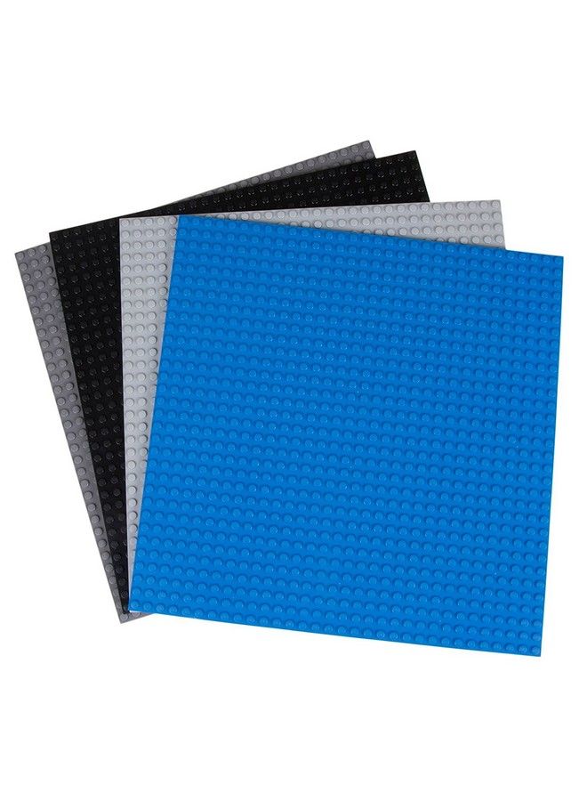 Strictly Briks لوحات قاعدة كلاسيكية 10" × 10" برج بريك متوافقة 100% مع جميع العلامات التجارية الكبرى ؛ لبناء الطوب للأبراج والمزيد ؛ 4 لوحات قاعدة قابلة للتكديس باللون الأسود والأزرق والرمادي و30 وحدة تكديس - Image 3