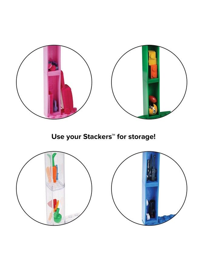 Strictly Briks لوحات قاعدة كلاسيكية 10" × 10" برج بريك متوافقة 100% مع جميع العلامات التجارية الكبرى ؛ لبناء الطوب للأبراج والمزيد ؛ 4 لوحات قاعدة قابلة للتكديس باللون الأسود والأزرق والرمادي و30 وحدة تكديس - Image 5