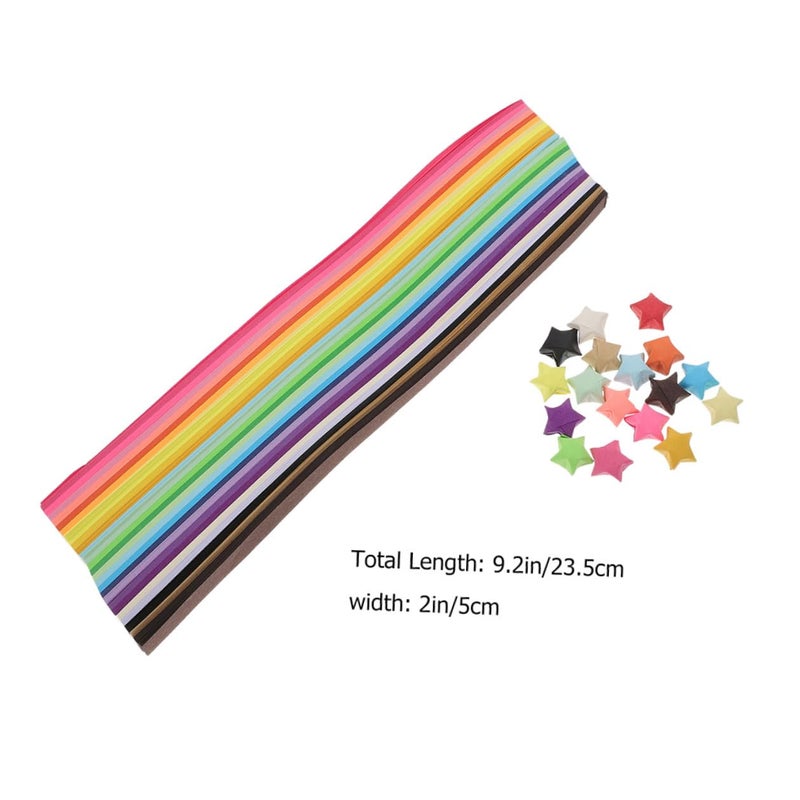 2160 قطعة من شرائط ورق النجوم الأوريغامي الملونة طقم كوييلينغ DIY للحرف اليدوية والديكورات - Image 3