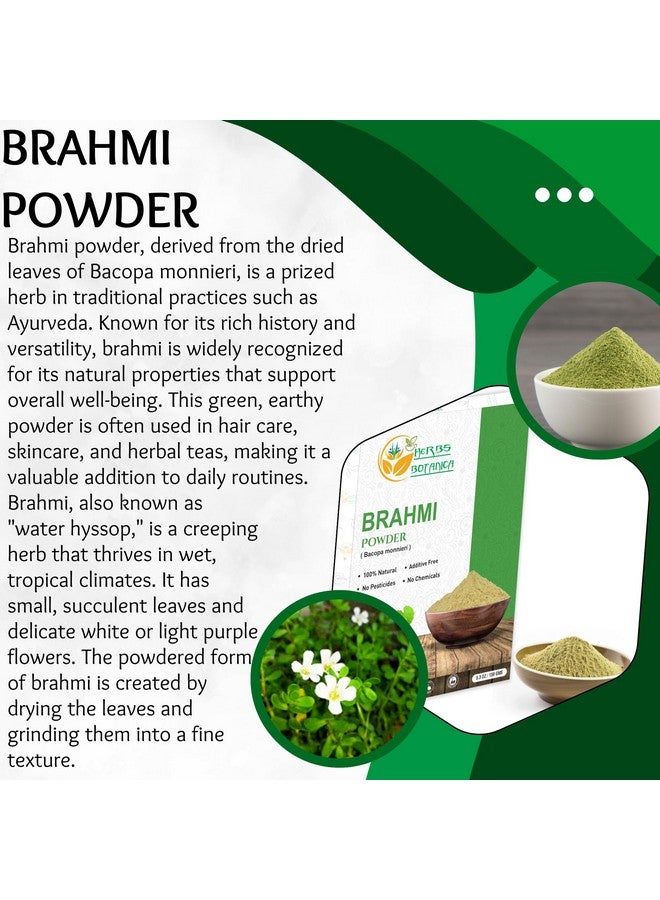 هيربس بوتيانيكا مسحوق براهمي من أعشاب بوتانيكا، مسحوق باكووبا، عشبة سنتيلا آسياتيكا الأيورفيدية، للعناية الطبيعية بالشعر، تعزز نمو الشعر | 5.5 أونصة (150 جرام) - Image 2