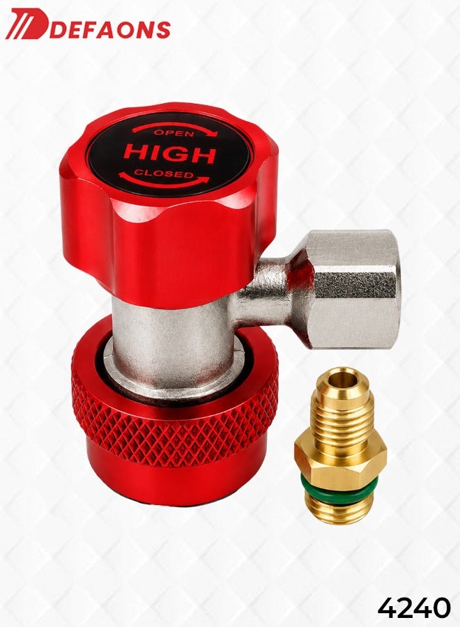 DEFAONS Auto AC Quick Coupler Adapter 4240 High Pressure Adjustable Connector for R134A Air Conditioning Refrigerant Charging Hose Gauge Manifold HVAC Service Tool with 5 & 6 Ball Lock Design Leak Resistant Coupling Adapter - Image 1