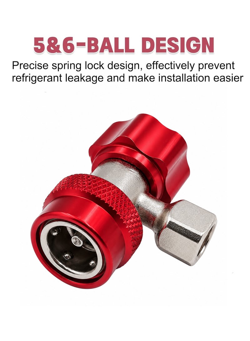 DEFAONS Auto AC Quick Coupler Adapter 4240 High Pressure Adjustable Connector for R134A Air Conditioning Refrigerant Charging Hose Gauge Manifold HVAC Service Tool with 5 & 6 Ball Lock Design Leak Resistant Coupling Adapter - Image 5