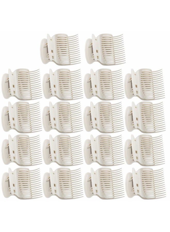 Aniann 18 Pieces Plastic Hot Roller Clips Claw Clips Replacement for Small, Medium, Large and Jumbo Hair Rollers (White) - Image 1