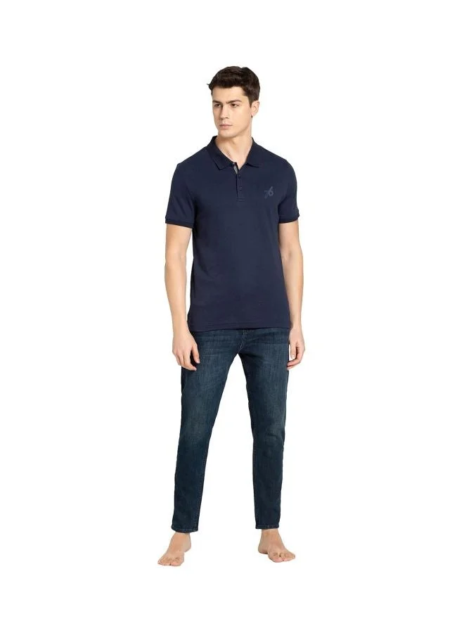 Jockey Navy 3911 Men Super Combed Cotton Rich Solid Half Sleeve Polo T Shirt for Men | Best Price UAE