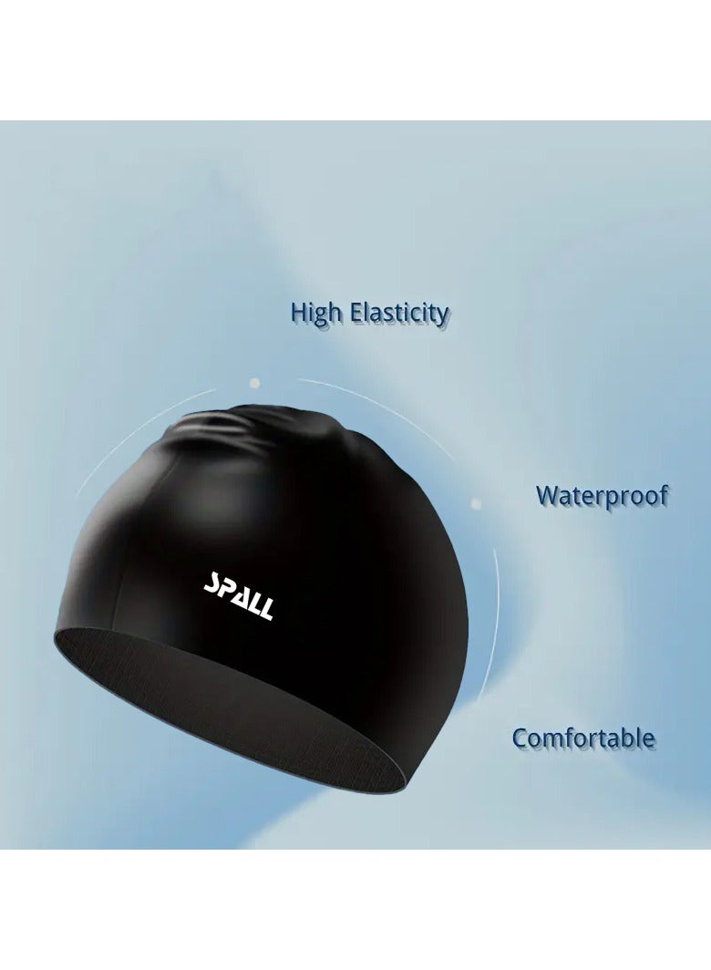 Spall Waterproof High Elasticity Unisex Adult Swim Hat Bathing Caps For Men And Women Swimming To Keep Hair Dry Adults Youth Ear Protection Swimming Hat - Image 2
