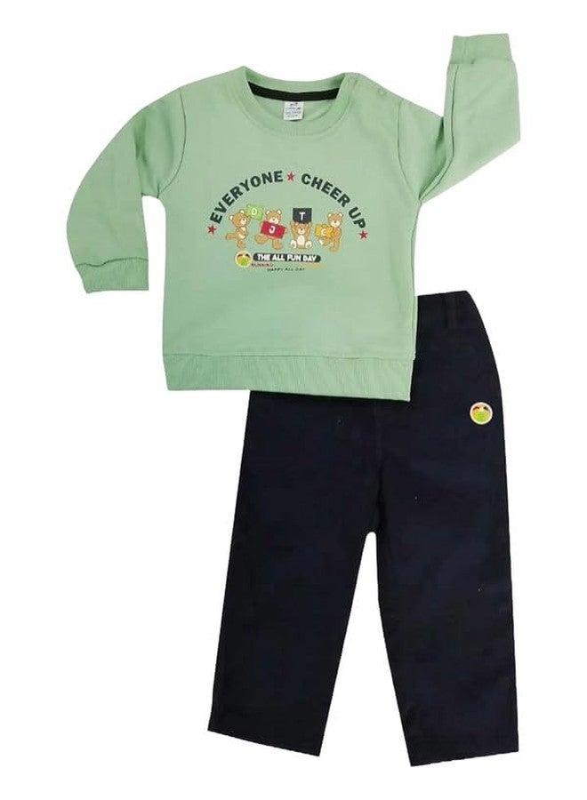 Dollar Junior Tiny Crews Baby Boys Casual T-Shirt Pant Set (KWRN10034_3-6M) Multicolour - Image 1