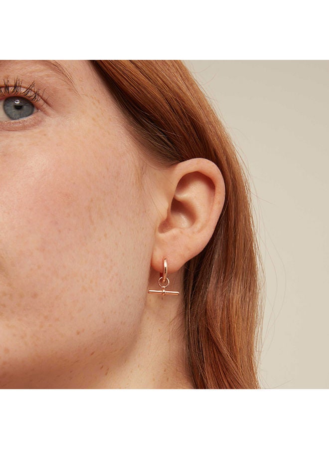 ORELIA LONDON T Bar Drop Huggie Hoops - Image 3