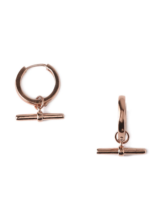 ORELIA LONDON T Bar Drop Huggie Hoops - Image 1