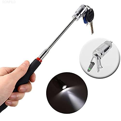 RONFILD Telescoping Magnet LightStainless Steel Magnet StickMagnetic Telescopic ToolMagnetic Telescoping Picking Tool with LED Flash Light 8lbs Telescopic Magnetic Pickup Tool - Image 2
