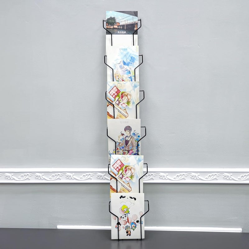 FixtureDisplays Wall Mount 5X7 Inches Pocket Vertical Portrait Width Greeting Card Post Card Display Wire Rack Black 11716NF - Image 2