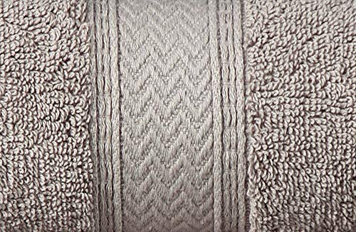Hillfair 12-Piece Cotton Bath Towel Set - 600 GSM - Hotel Spa Towels - 2 Bath, 4 Hand, 6 Washcloths - Absorbent Soft Cotton - Khaki Stone - Image 5
