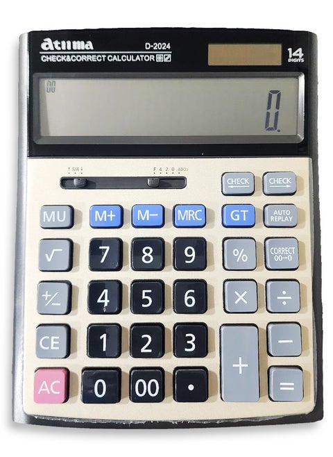 Scientific calculator, for solving mathematical operations,  D-2024, dual power, with a large LCD screen for offices, accountants, and personal use at home or school.