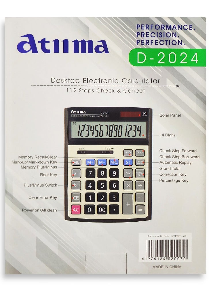 Generic - Scientific calculator, for solving mathematical operations,  D-2024, dual power, with a large LCD screen for offices, accountants, and personal use at home or school. - Image 1
