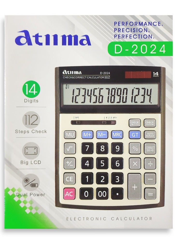 Generic - Scientific calculator, for solving mathematical operations,  D-2024, dual power, with a large LCD screen for offices, accountants, and personal use at home or school. - Image 1