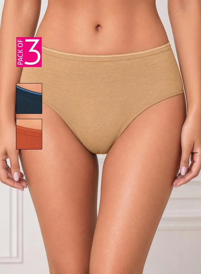 Clovia Pack of 3 - Mid Waist Hipster Panties