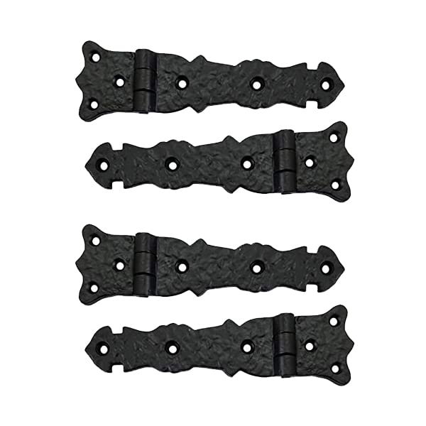 Adonai Hardware Abez Antique Cast Iron Cabinet Hinge 56 x 4 Pack Black Powder Coated