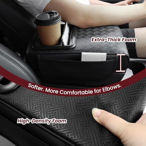 DSCARCovers Car Middle Center Console Cover with Cup Holder for Long Driving,Car Armrest Cover for SUV,Truck-2.95in Height-Lifts Arms to Relax Muscles,Multi-functional Storage is Ideal for Trips Scratch-resistant - Image 3