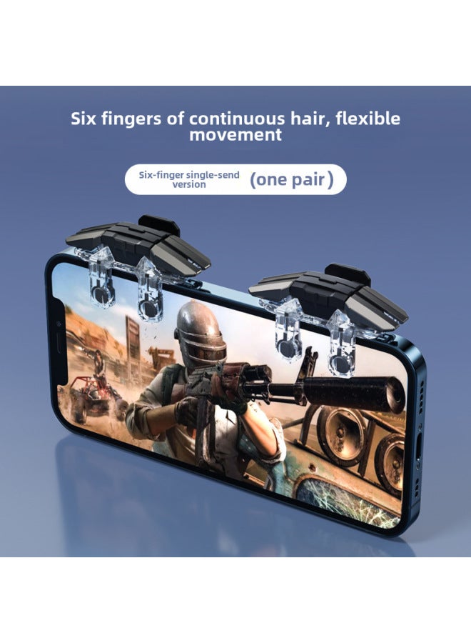 Digital Computer Game Controller Joystick For Pc Console Gaming-Product Color:【JS65 Physics】 Six Finger on-Black - Image 1