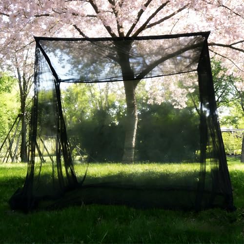 Comtelek Canopy Bed Curtains 4 Corners Mosquito Net Mosquiteros para Camas Bed Canopies Netting Bed Drapes Rectangular Mosquito Mesh for Patio Gothic Outdoor Travel Home Decor（L75 X W35 X H63,1 Opening,Black） - Image 4