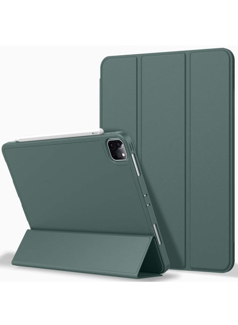 ZryXal iPad Pro 12.9 Case 2020 with Pencil Holder (4th Generation), Premium Protective Case Cover with Soft TPU Back and Auto Sleep/Wake Feature for 2020/2018 iPad Pro 12.9 (Midnight Green)