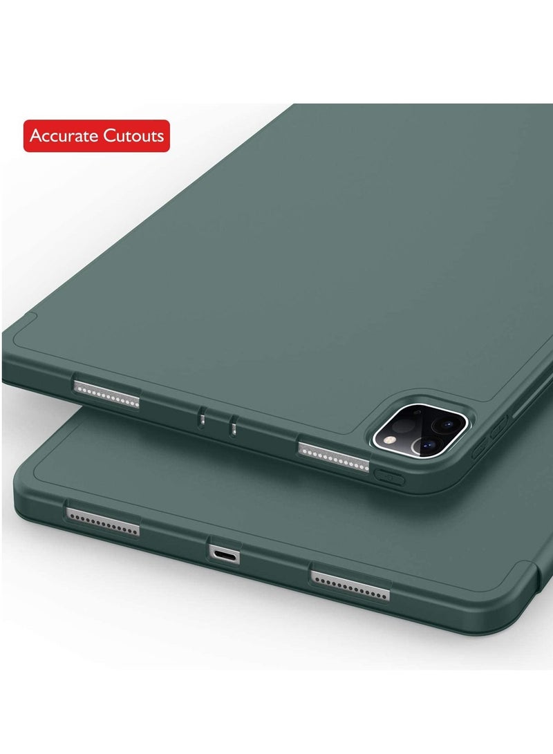 ZryXal iPad Pro 12.9 Case 2020 with Pencil Holder (4th Generation), Premium Protective Case Cover with Soft TPU Back and Auto Sleep/Wake Feature for 2020/2018 iPad Pro 12.9 (Midnight Green)