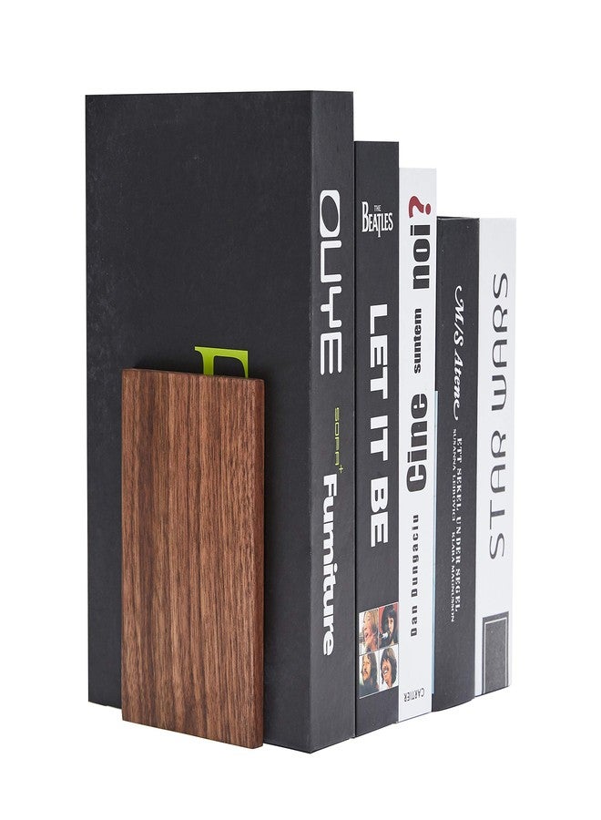 Pandapark Wood Decorative Bookends,Non-Skid Bookend for Shelves,Heavy Duty Bookends,Book Stand for Books/CDs,1 Pair - Image 3