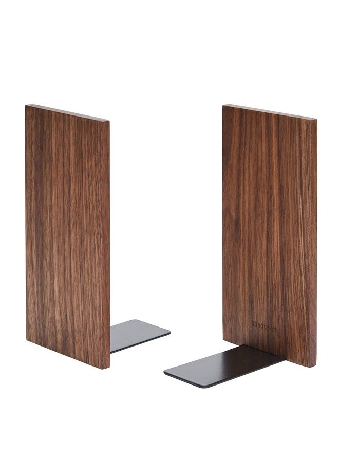 Pandapark Wood Decorative Bookends,Non-Skid Bookend for Shelves,Heavy Duty Bookends,Book Stand for Books/CDs,1 Pair - Image 1
