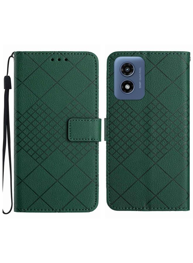 S-TOP Case For Motorola Moto G Play 5G 2024 Rhombic Grid Texture Leather Phone Case - Image 1
