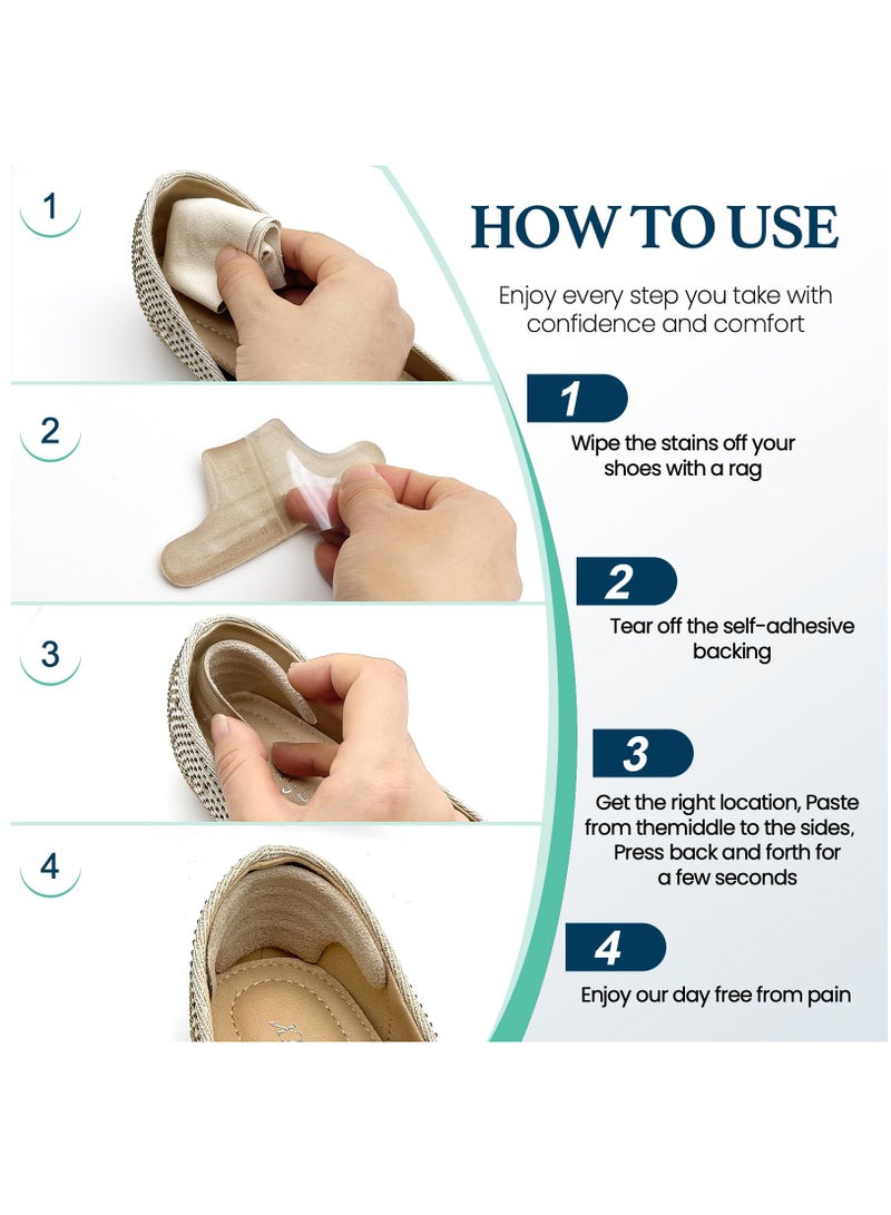 Excefore Heel Cushion Pads, Heel Grips Liner Cushions Inserts for Shoe Too Big Men Women, Gel Heel Protectors Improved Shoe Fit and Comfort for Loose Shoes, Stop Heel Slip and Blister, 4 Pairs - Image 2