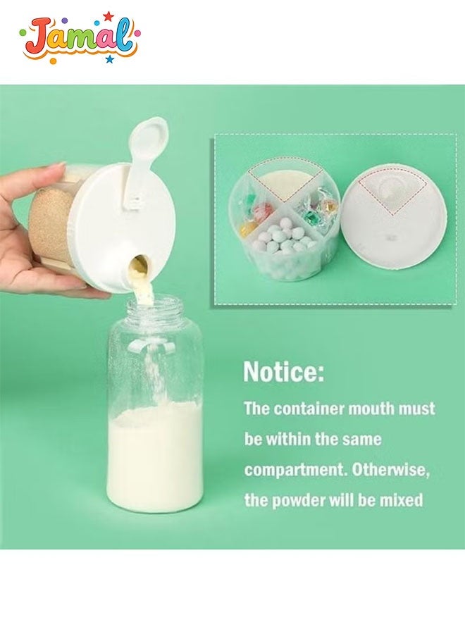 Jamal Baby Formula Dispenser On The Go, Formula Container To Go, Formula Holder for Travel, Outdoor Picnic with Baby Infant, Portable Container for Milk Powder, Snacks, Candy, Fruits (White) - Image 4