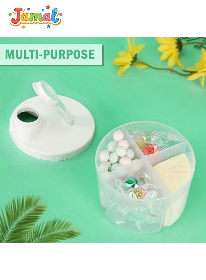 Jamal Baby Formula Dispenser On The Go, Formula Container To Go, Formula Holder for Travel, Outdoor Picnic with Baby Infant, Portable Container for Milk Powder, Snacks, Candy, Fruits (White) - Image 3